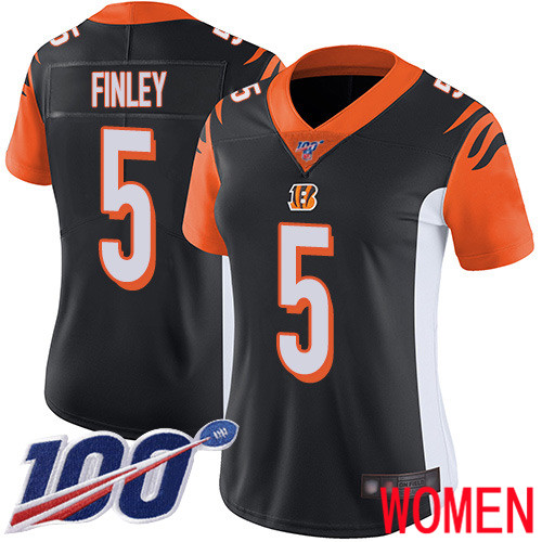 Cincinnati Bengals Limited Black Women Ryan Finley Home Jersey NFL Footballl #5 100th Season Vapor Untouchable